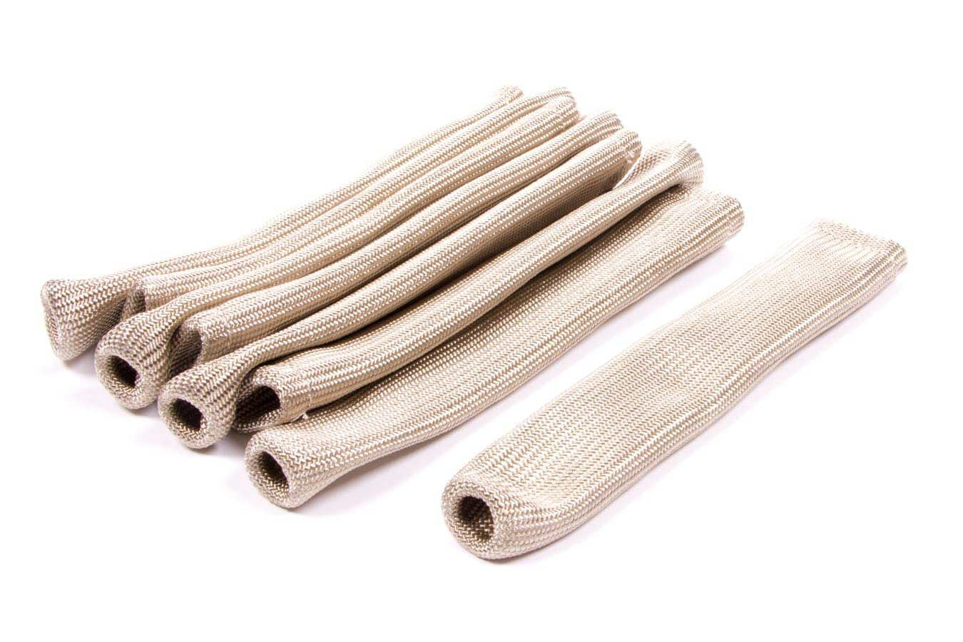 Taylor/Vertex 2528 Spark Plug Boot Sleeves, 8-Inch Braided Fiberglass, Silver, Set of 8