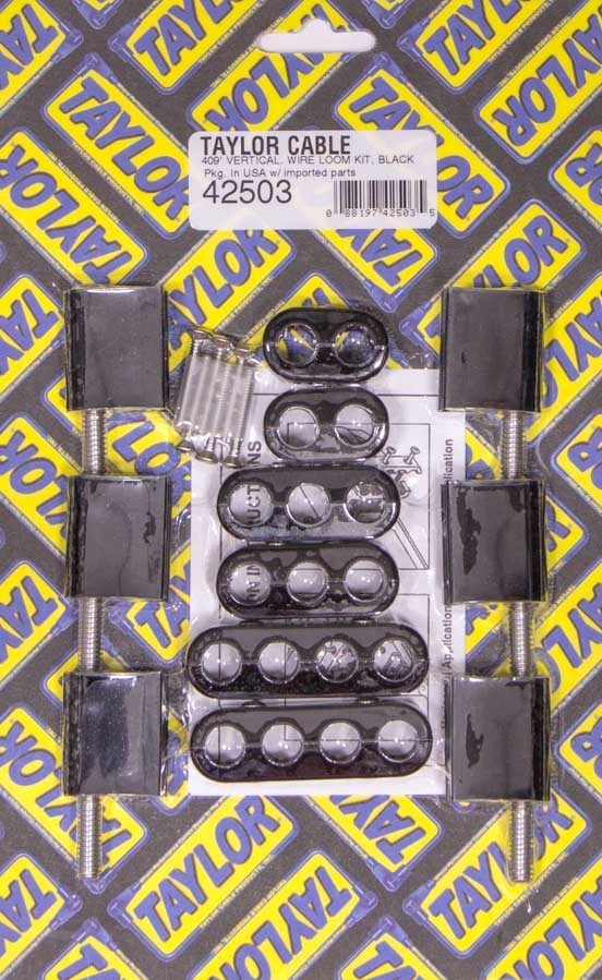 Taylor/Vertex 42503 10.4 mm Vertical Spark Plug Wire Loom Kit, Black