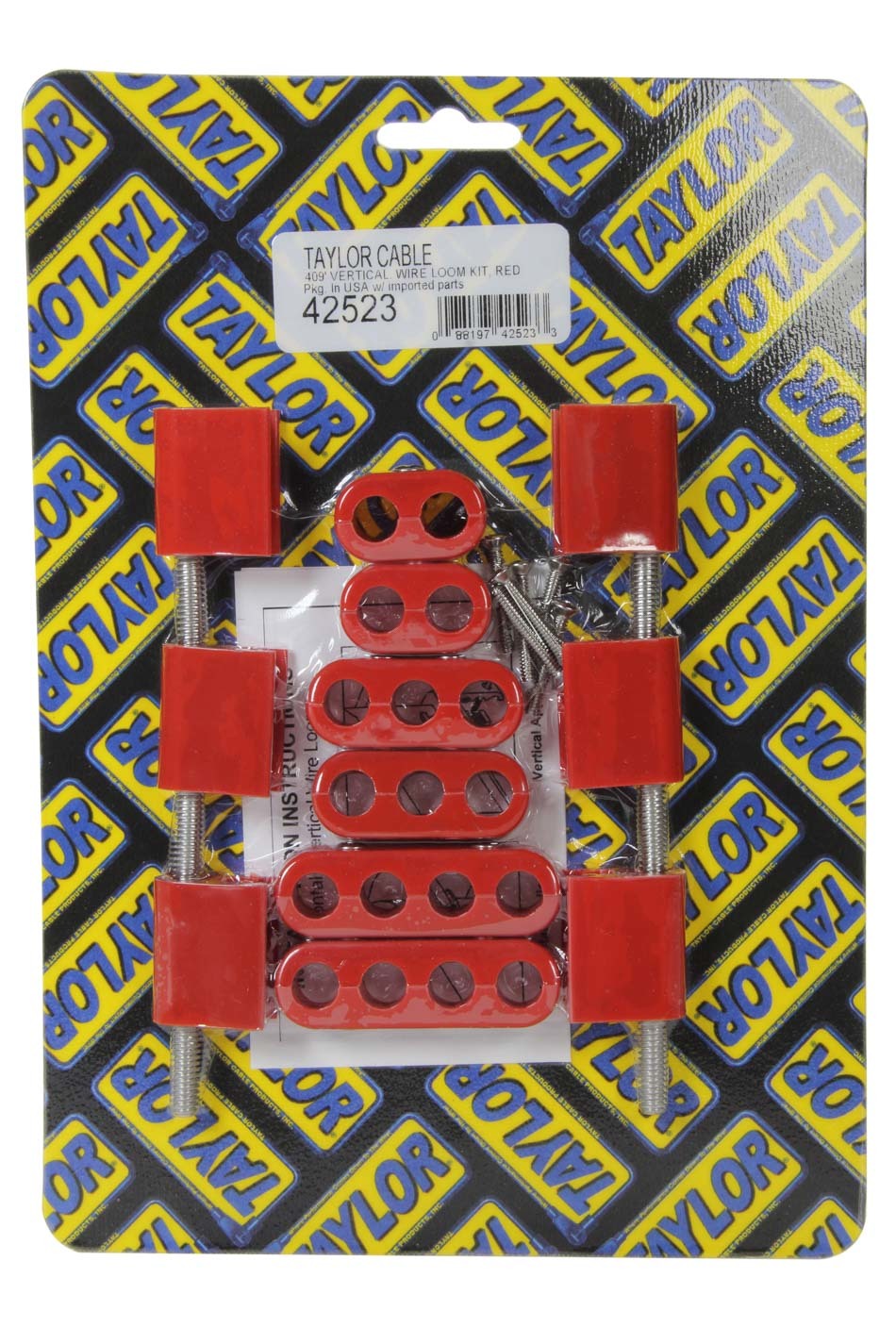 Taylor Vertex 42523 10.4 mm Vertical Spark Plug Wire Loom Kit, Red