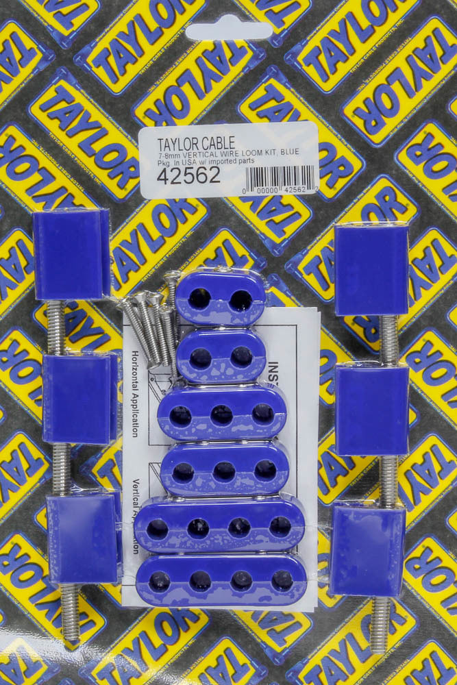 Taylor/Vertex 42562 7-8 mm Vertical Spark Plug Wire Loom Kit with Blue Bracket