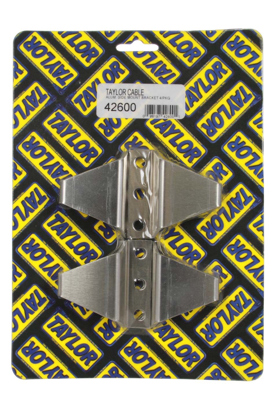 Taylor/Vertex 42600 Aluminum Vertical Head-Mount Wire Loom Brackets, Polished, Set of 4
