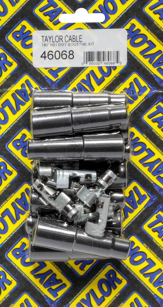 Taylor/VERTEX 46068 HEI-Style Distributor and Coil Boot & Terminal Kit, 8 mm Straight, Black, Set of 8