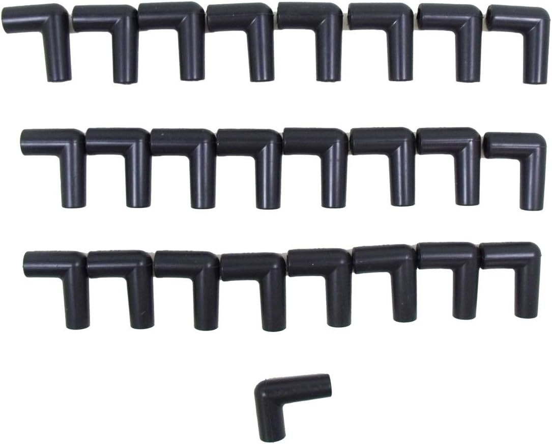 Taylor/VERTEX 46201 Spark Plug Wire Boots, 90-Degree Socket Style, Black, Set of 25