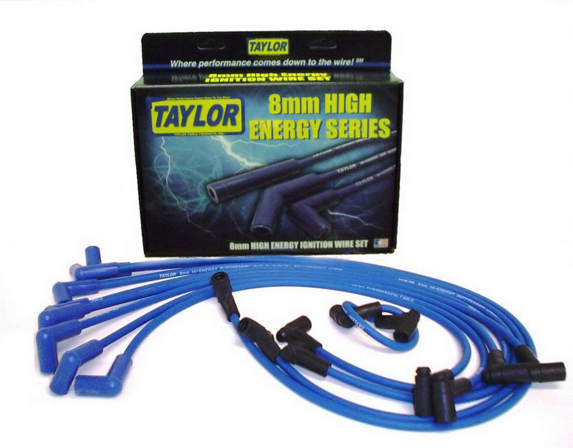 Taylor Cable High Energy 8mm Blue Small Block Chevy Spark Plug Wire Set 64628