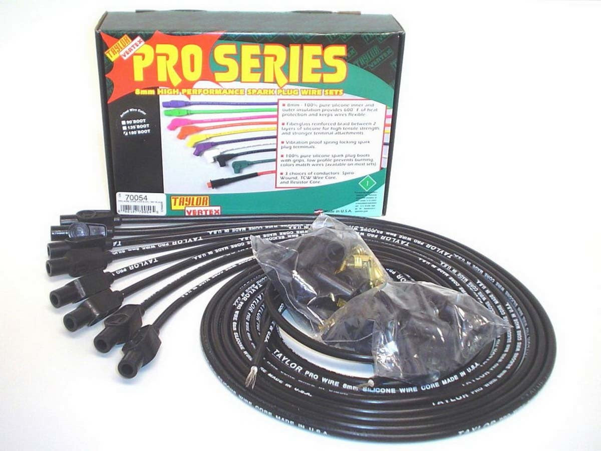 Taylor/VERTEX 70054 Pro Wire 8 mm Black Spark Plug Wire Set