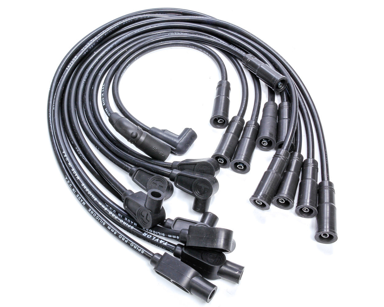Taylor/VERTEX 74025 8mm Spiro-Pro Custom Spark Plug Wire Set for Mopar B/RB-Series, Black