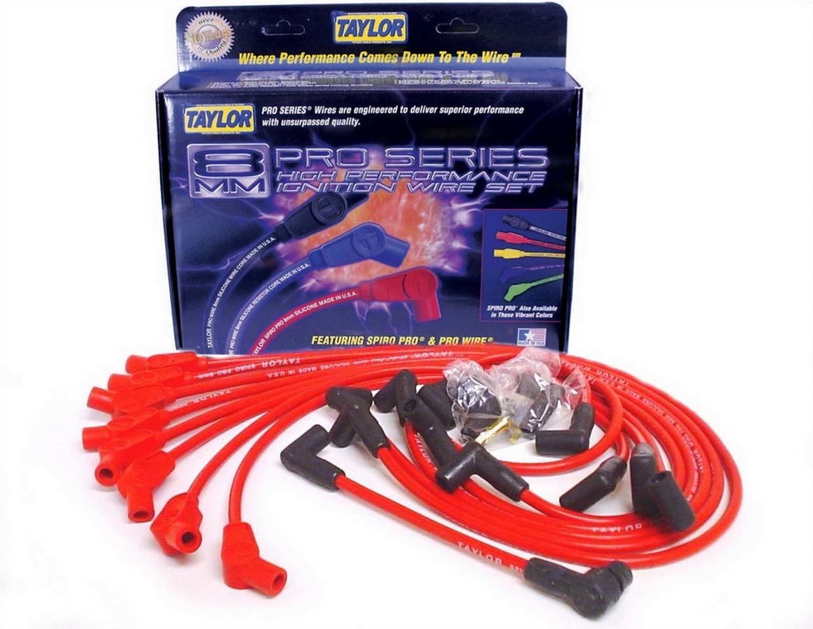 Taylor/VERTEX 74258 Spiro-Pro 8 mm Spark Plug Wire Set for Small Block Ford