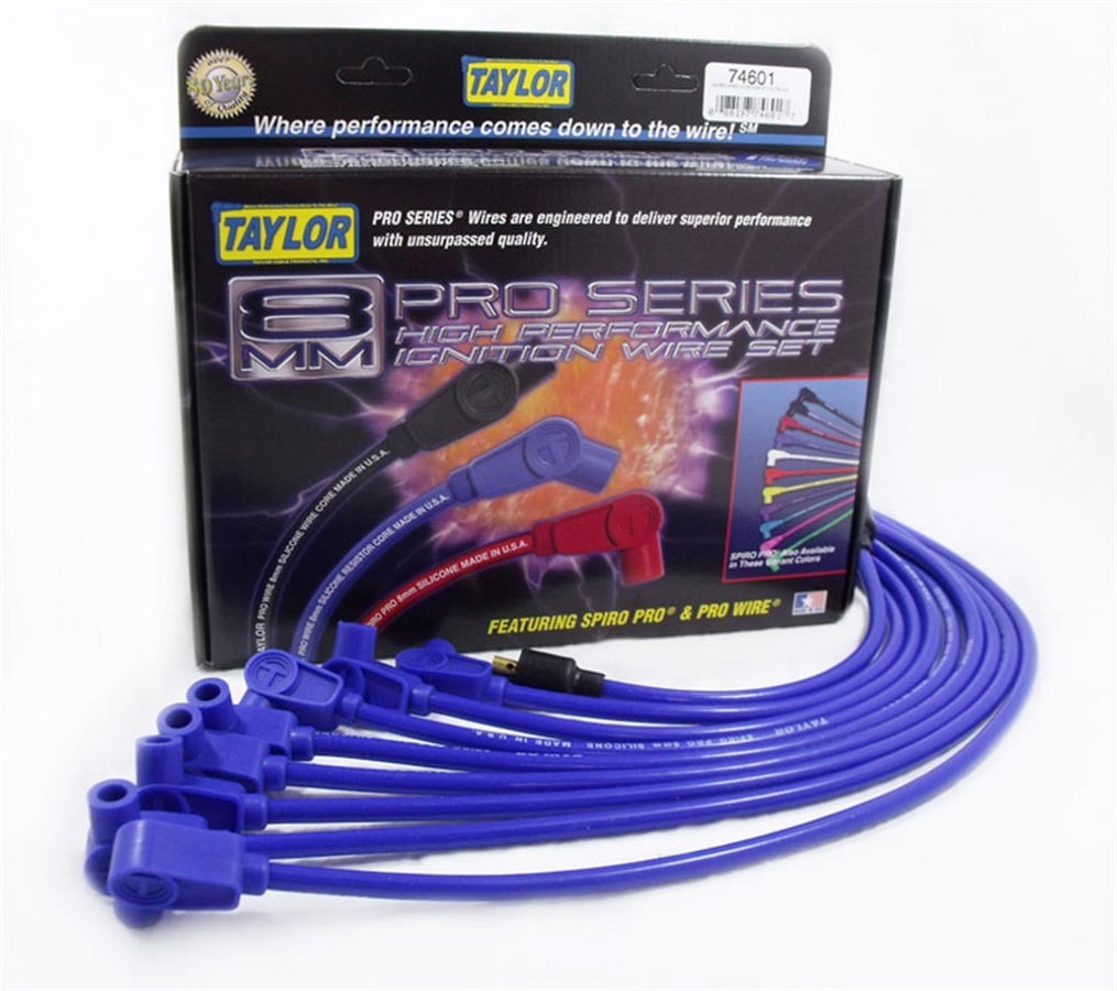 Taylor Cable Spiro-Pro 8mm Blue 1968-1974 Chevy II Nova Spark Plug Wire Set 74601