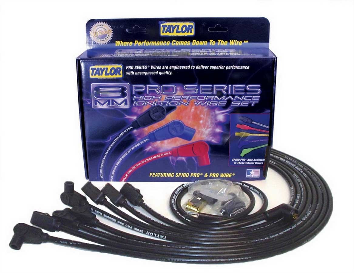 Taylor/Vertex 76029 Spiro-Pro 8 mm Spark Plug Wire Set for Small Block Chevy, Black