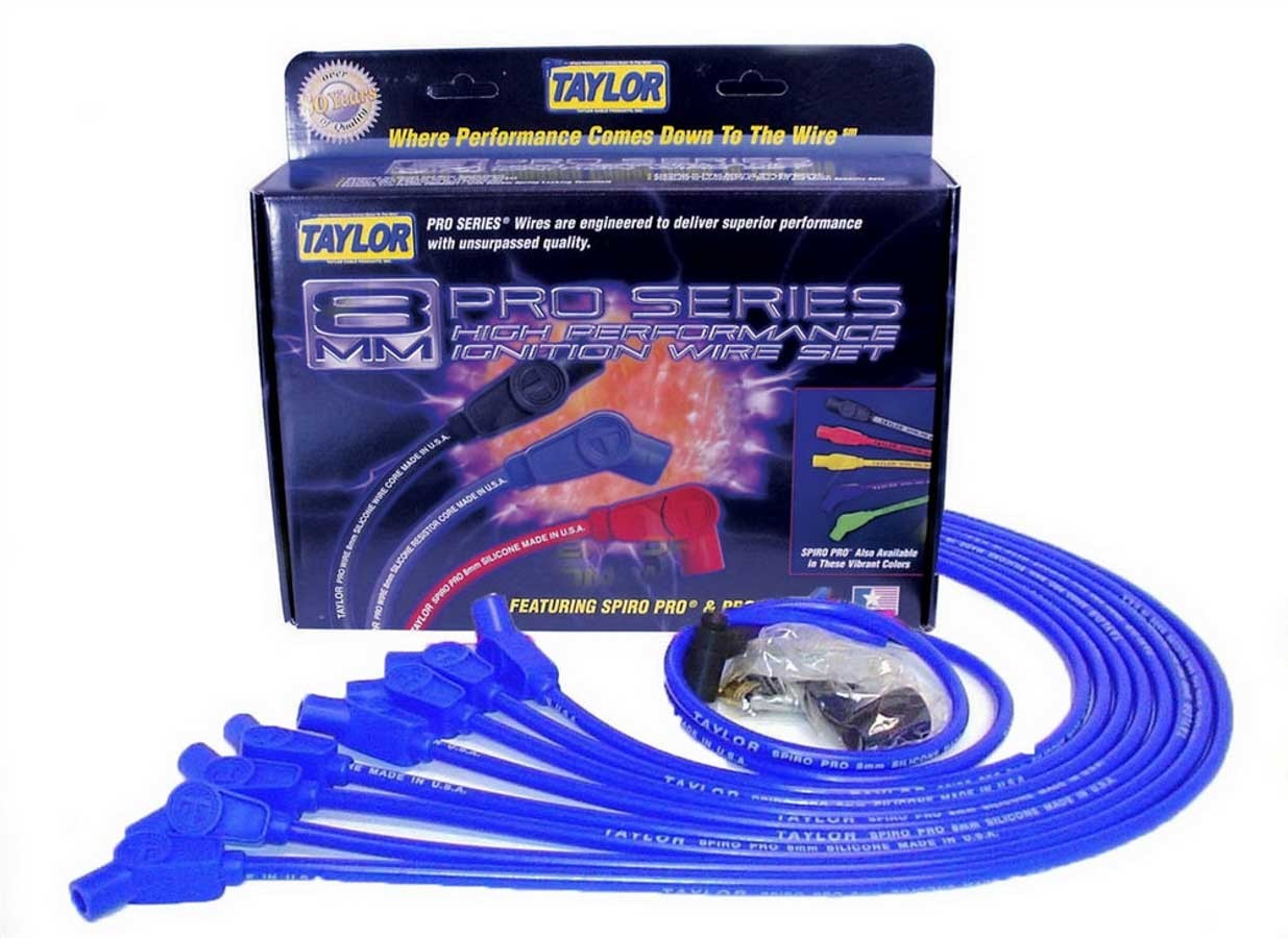 Taylor/VERTEX 76632 Spiro-Pro 8 mm Spark Plug Wire Set for Big Block Chevy, Blue