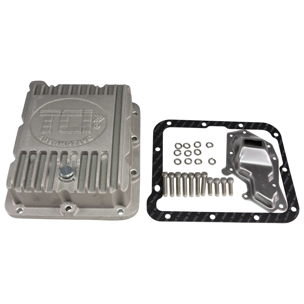 TCI 518000 C-4 Cast Aluminum Deep Sump Transmission Pan with Finned Design