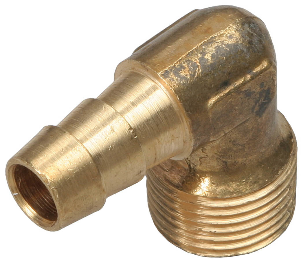 Trans-Dapt Performance Fitting Adapter 90 Degree 3/8 In NPT Male To 3/8 In Hose Barb Brass Each Fuel Hose Fittings 2271