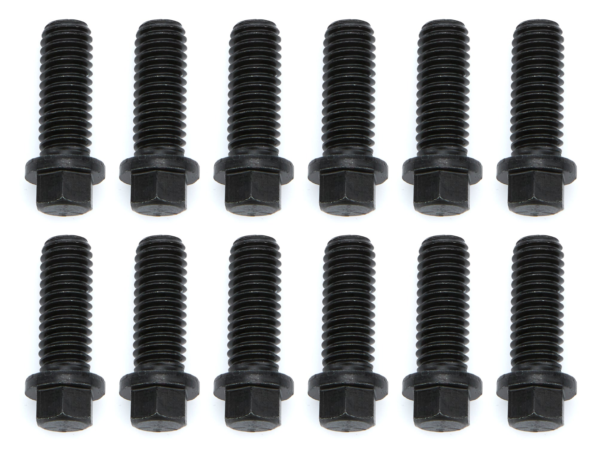 TRANS-DAPT 4904 Header Bolts, 3/8-16 in Thread, 1 in Long, 7/16 in Hex Head, Steel, Set of 12