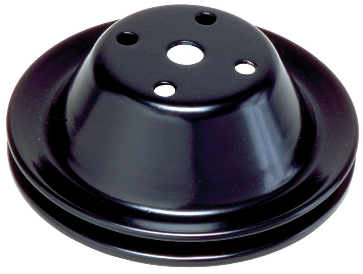 Trans-Dapt 8600 SBC Short Water Pump Pulley, V-Belt, 1 Groove, Black Steel