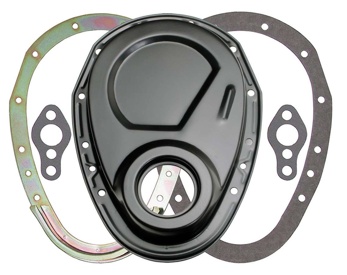 TRANS-DAPT 8638 SBC Black 2-Piece Timing Cover with Gaskets