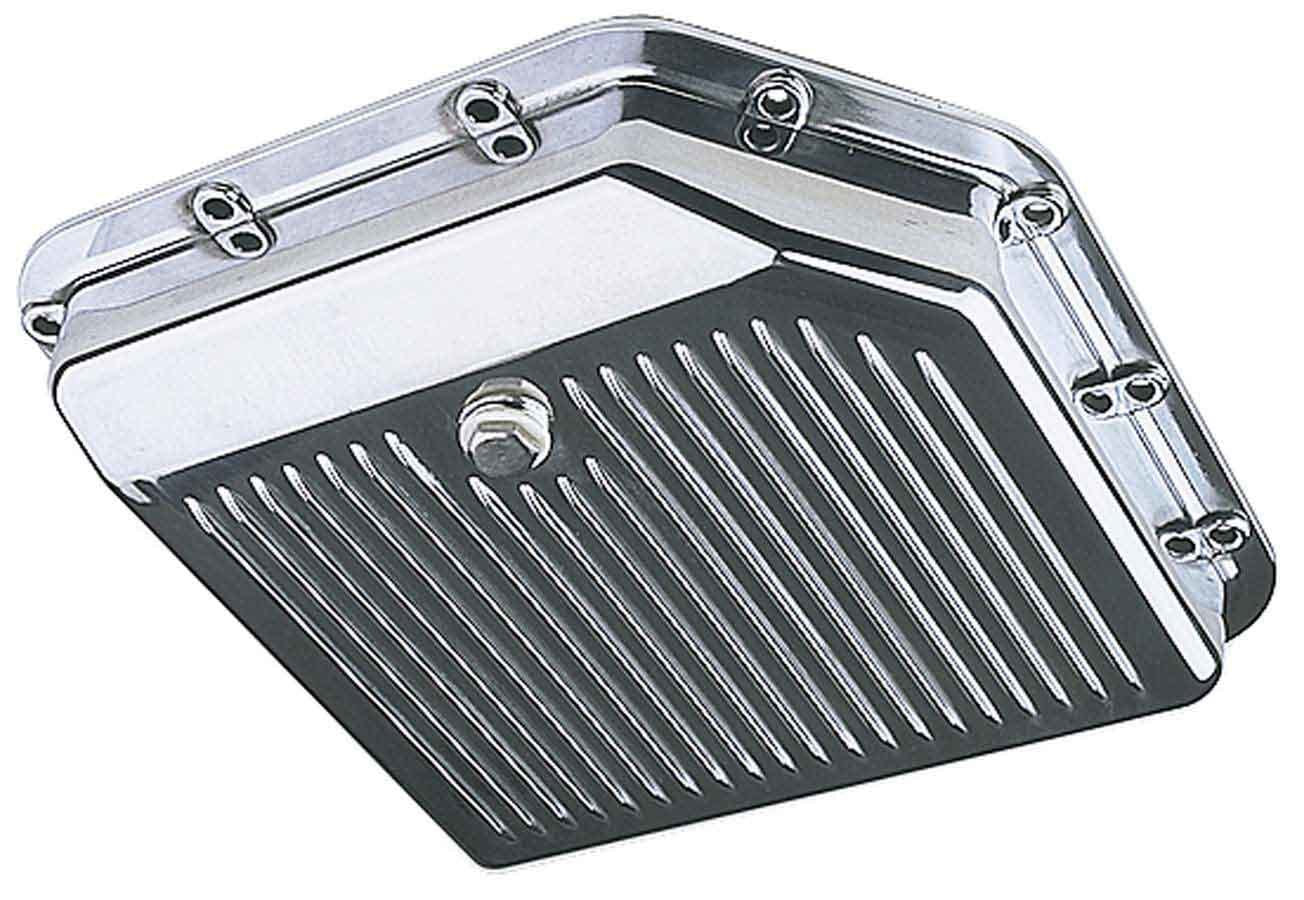 Trans-Dapt 8896 Aluminum Finned TH350 Transmission Pan, Polished Stock Sump