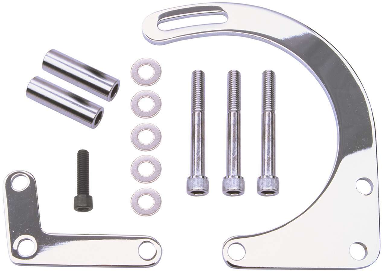 Trans-Dapt 8990 Chrome Lower Alternator Bracket Kit for Small Block Chevy