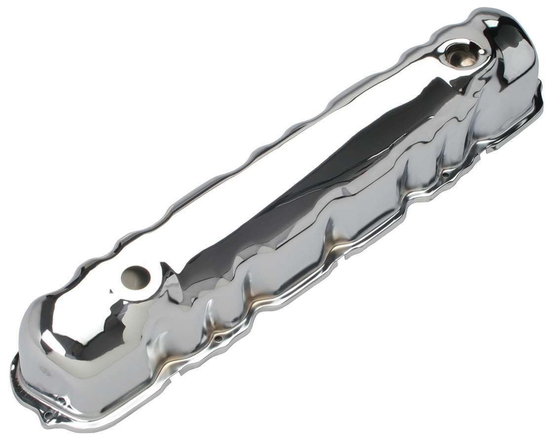 Trans-Dapt 9338 Stock-Height Baffled Chrome Steel Valve Cover for 170-200 Ford Inline-6