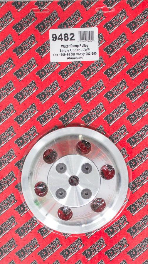 Trans-Dapt 9482 Water Pump Pulley, Single Groove V-Belt, 6.625-Inch Diameter, Aluminum