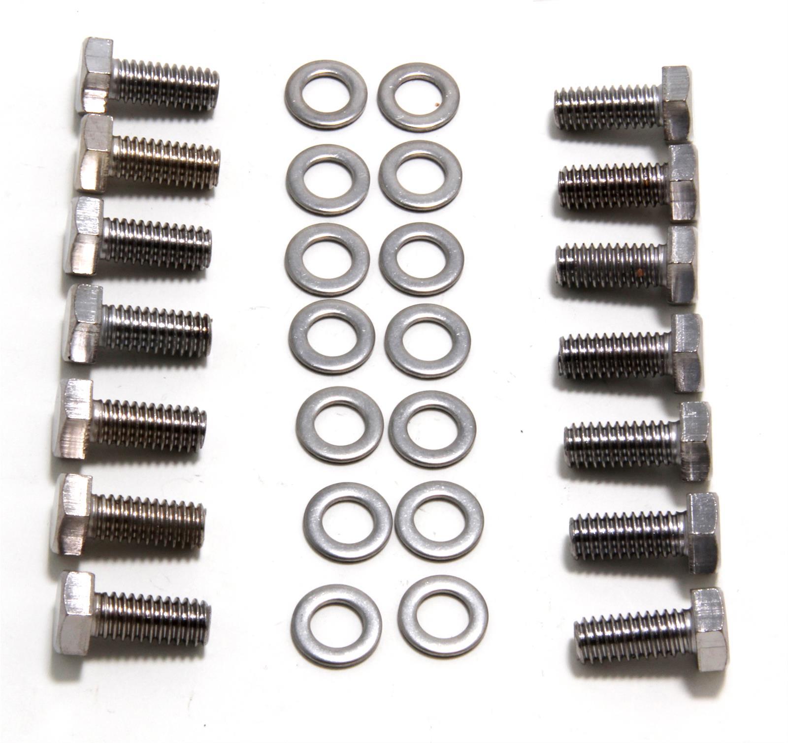 TRANS-DAPT 9692 Transmission Pan Bolt Kit, 5/16-18-Inch Thread, 3/4-Inch Length, Chrome Steel, 14-Piece Set