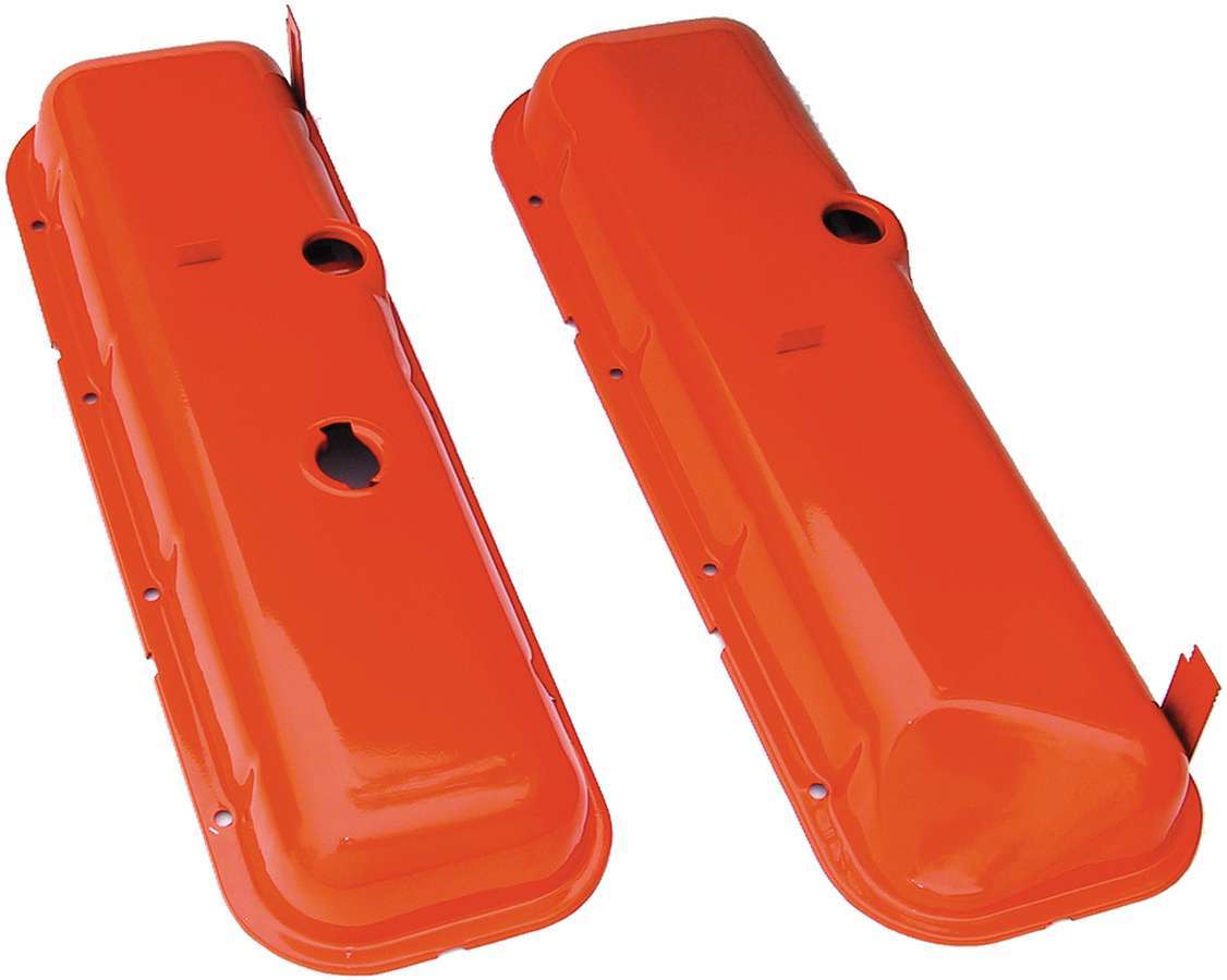 Trans-Dapt 9918 Stock-Height Baffled Valve Covers for Big Block Chevy, Orange Powder Coat