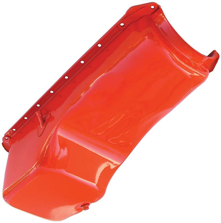 Trans-Dapt 9921 BBC Orange Steel Engine Oil Pan, OEM Style Rear Sump, 4 Quart