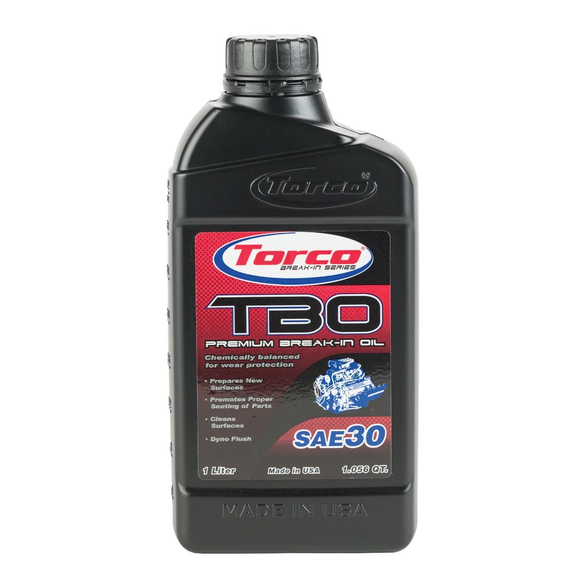 Torco TBO 30W Premium Break-In Motor Oil, High Zinc, 1 Liter Bottle, Part A100030CE