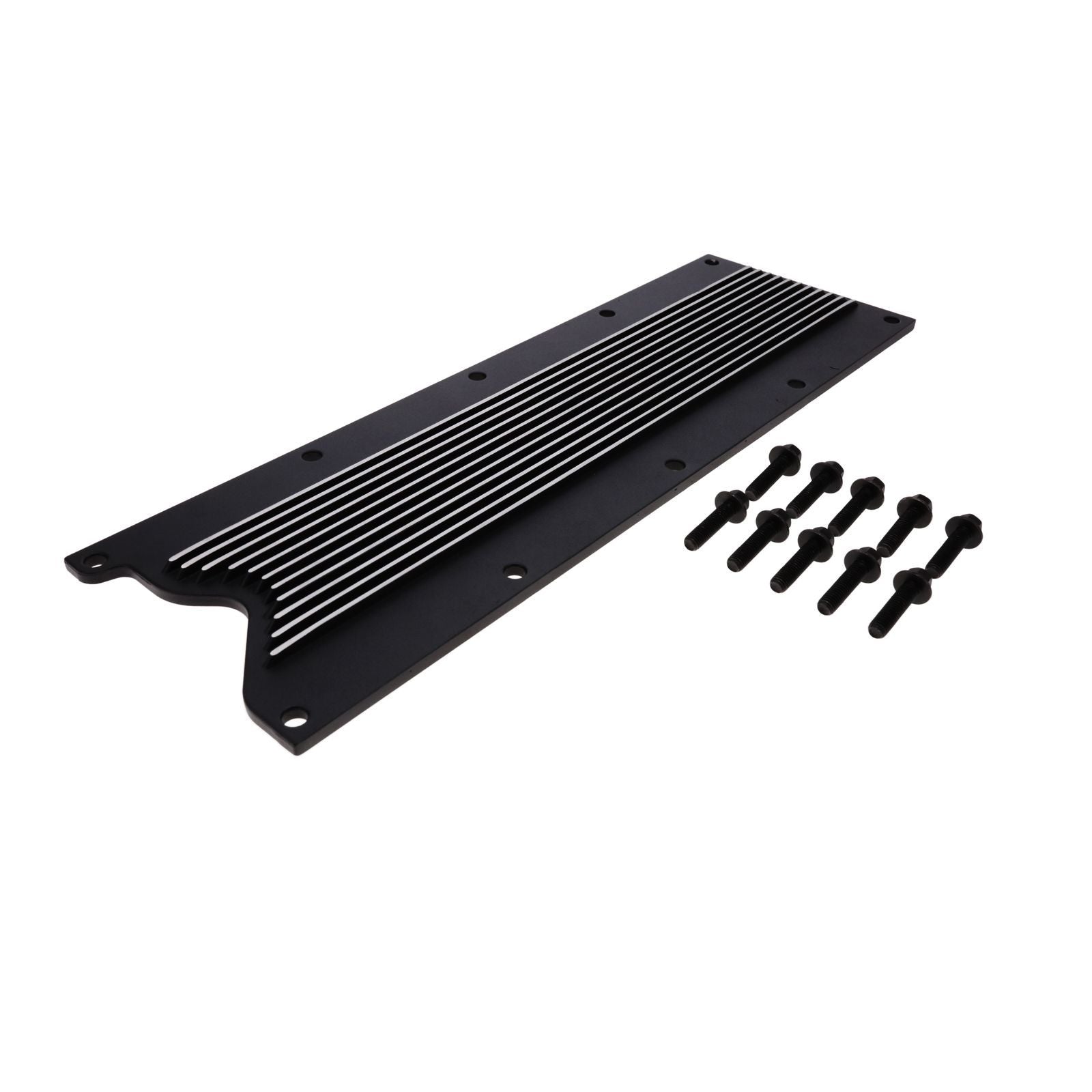 Top Street Performance 81045BK LS1/LS6 Finned Aluminum Valley Cover, Black Anodized