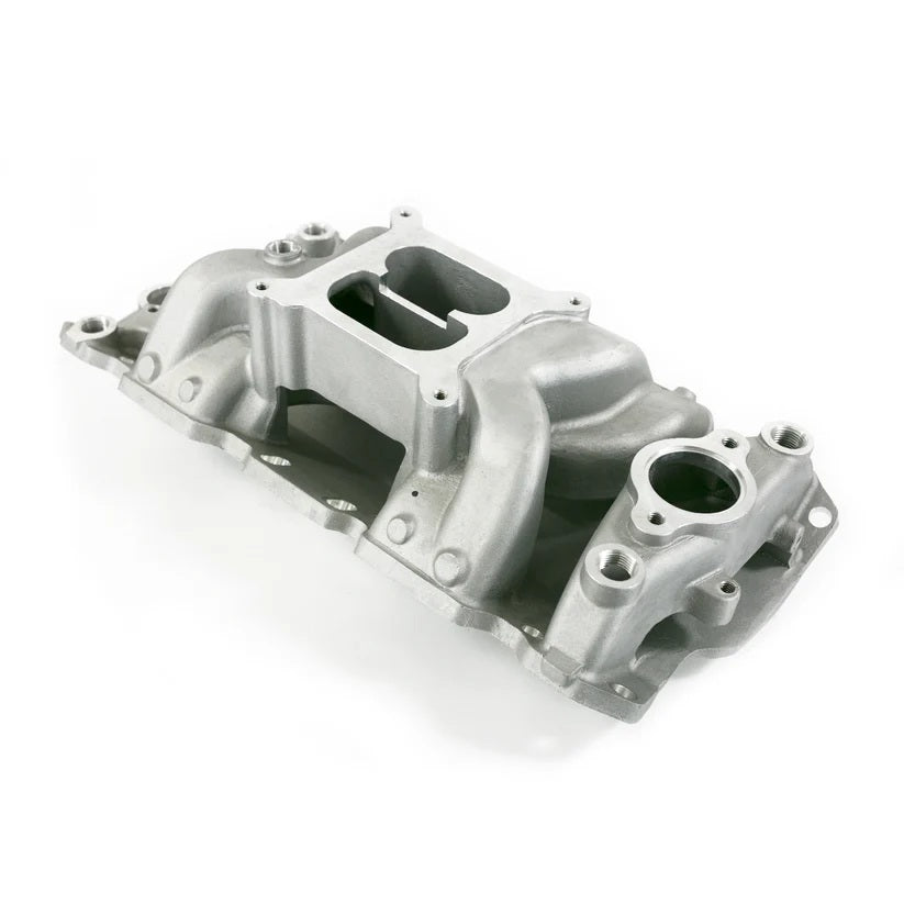 Top Street Performance Intake Manifold Square Bore Dual Plane Aluminum Natural Small Block Chevy Each 82026