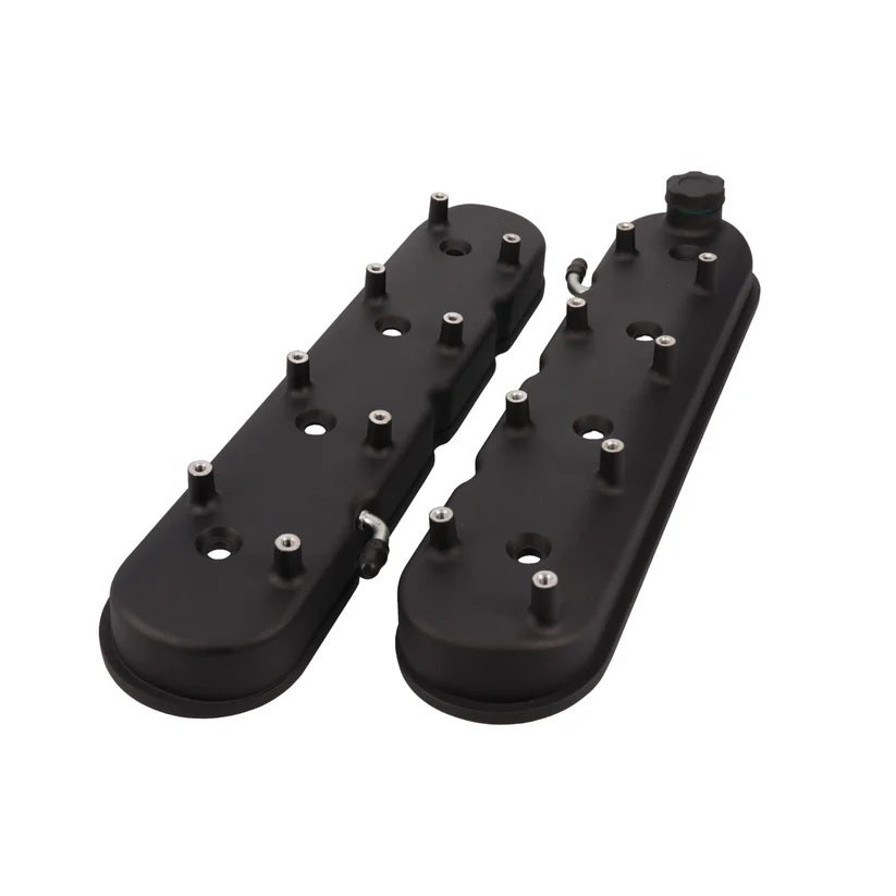 Top Street Performance Valve Cover Tall 3 In Baffled Coil Mounts Aluminum Black Powder Coat GM Ls-series Pair JM8082-1BK