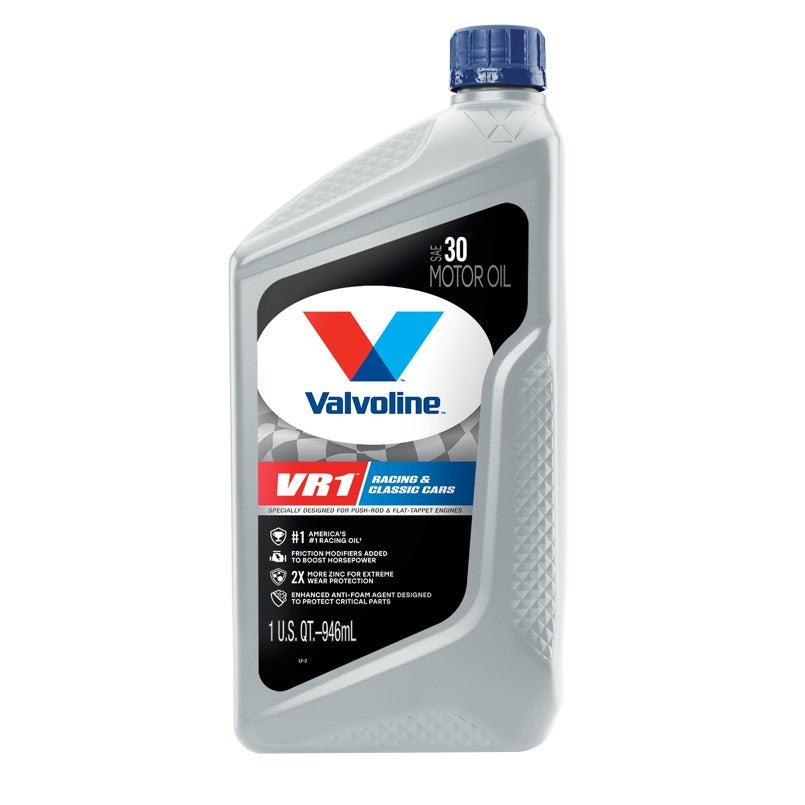 Valvoline VR1 Racing Motor Oil SAE 30W High-Zinc Conventional 1 Quart Bottle, Part Number 822401-C
