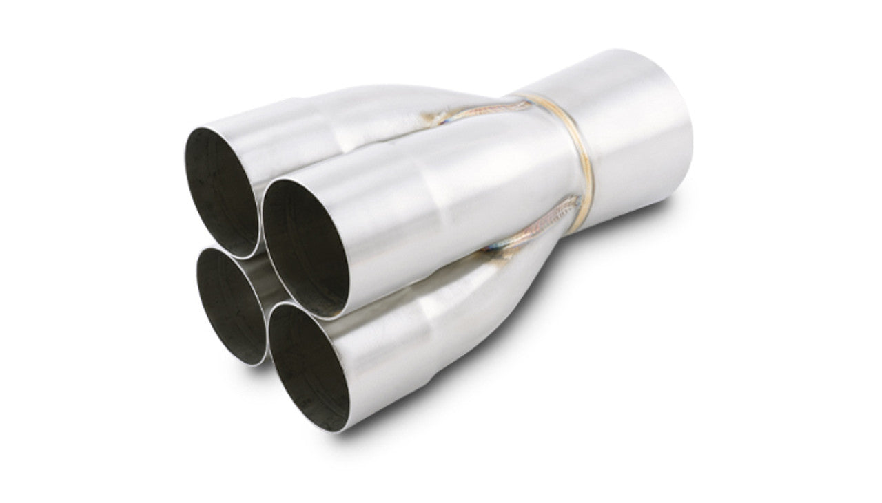 Vibrant Performance 10324 4-to-1 Merge Collector, 2.5-Inch Inlets to 4-Inch Outlet, Stainless Steel