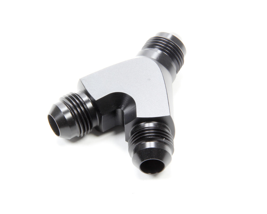 Vibrant Performance 10808 Y Adapter Fitting, -8AN Inlet to Dual -8AN Outlets, Black Anodized Aluminum