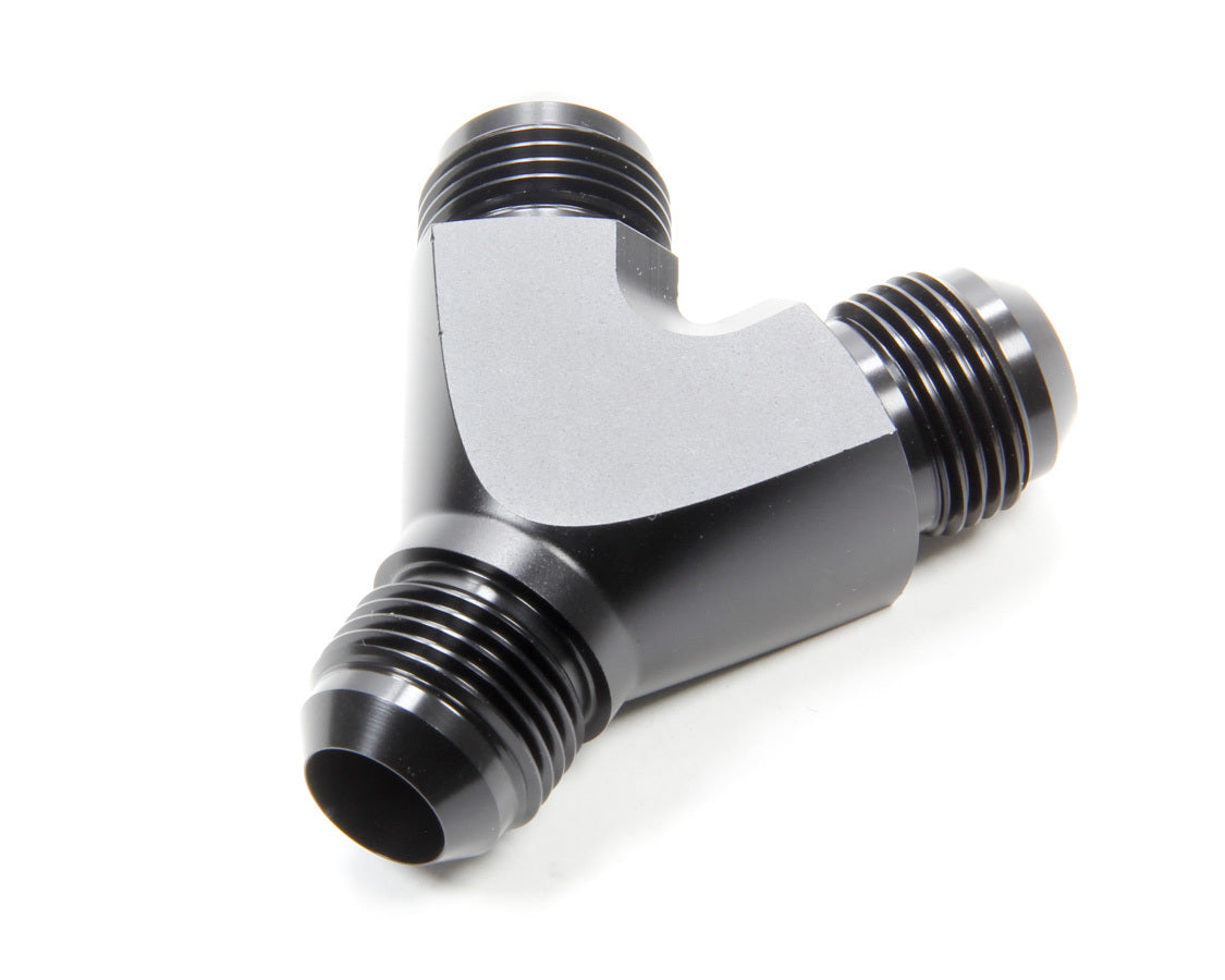 Vibrant Performance 10810 Y-Block Fitting, -10AN Male Inlet to Dual -10AN Male Outlets, Black Anodized Aluminum