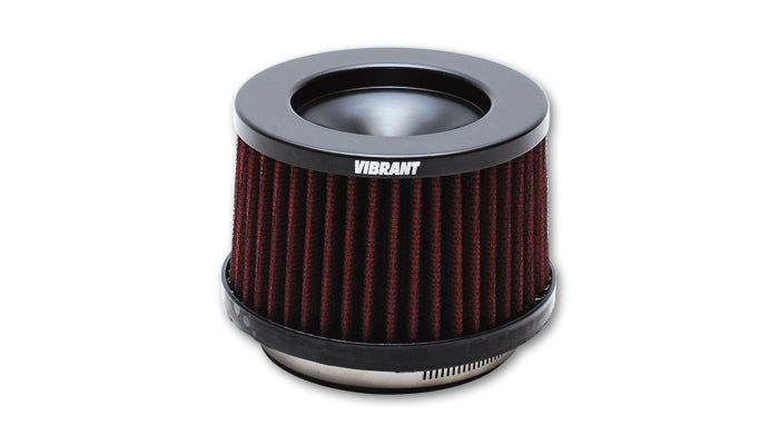 Vibrant Performance 10931 Classic Performance Air Filter, 4-Inch Inlet, Red Cotton