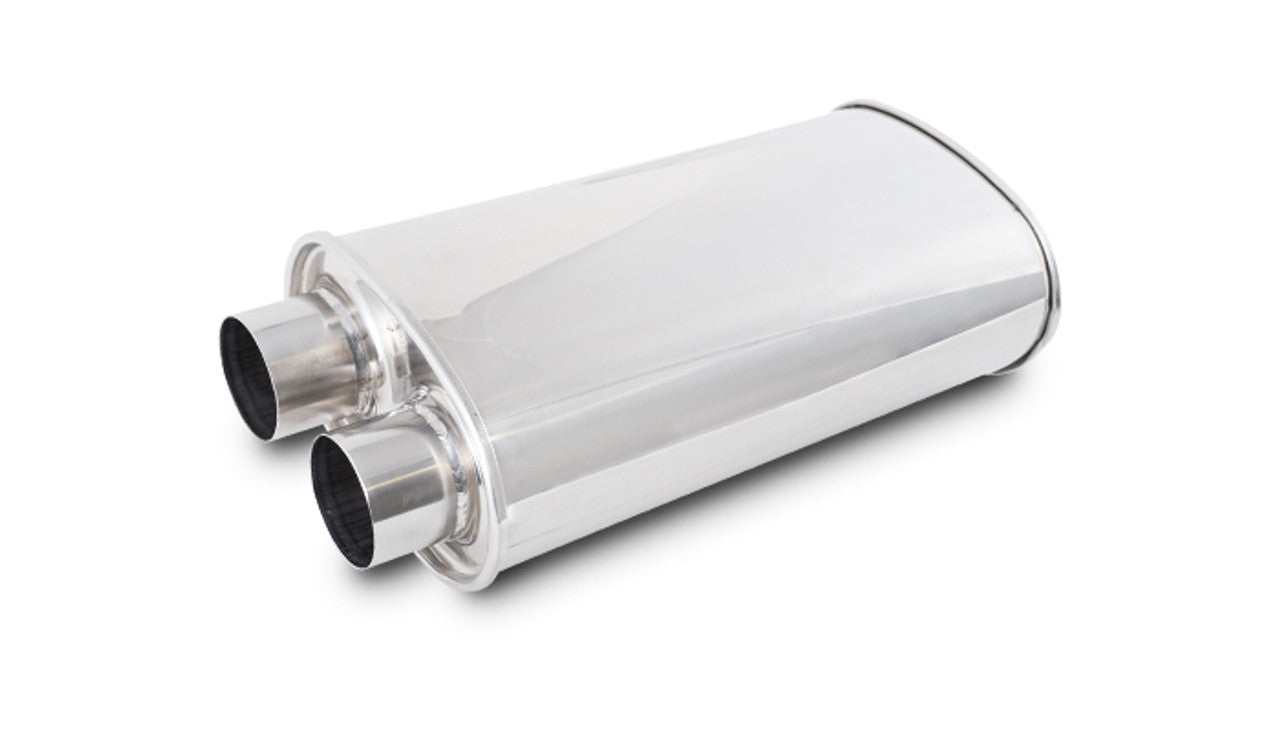 Vibrant Performance StreetPower Muffler 1159, 2.5-Inch Same-Side Inlet and Outlet, Polished Stainless Steel
