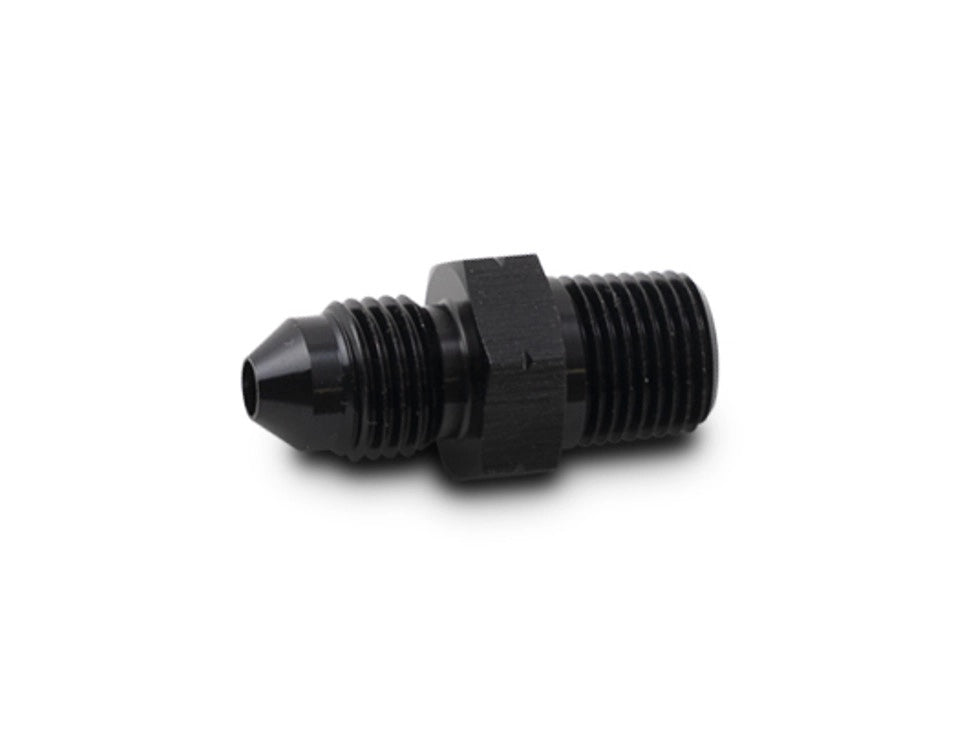 Vibrant Performance 12735 Straight Adapter Fitting, -6 AN Male to 1/8-28 BSPT Male, Black Anodized Aluminum
