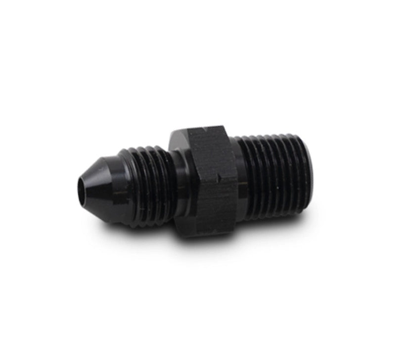 Vibrant Performance 12745 Straight Adapter Fitting, -10 AN Male to 1/2-14 in. BSPT Male, Black Anodized Aluminum