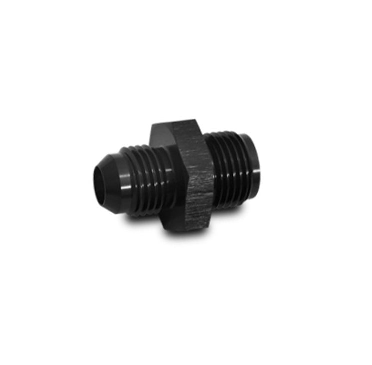 Vibrant Performance 16439 Straight Adapter Fitting, -6AN Male to 7/16-24 Male Inverted Flare, Black Anodized Aluminum