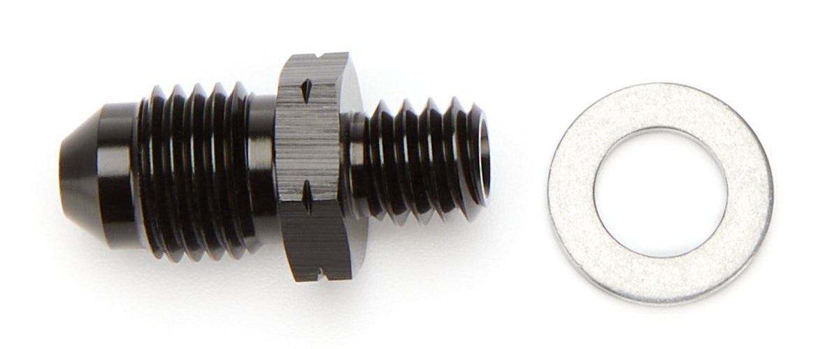 Vibrant Performance 16601 -4AN Male to M8 x 1.5 Male Straight Adapter Fitting, Black Anodized Aluminum