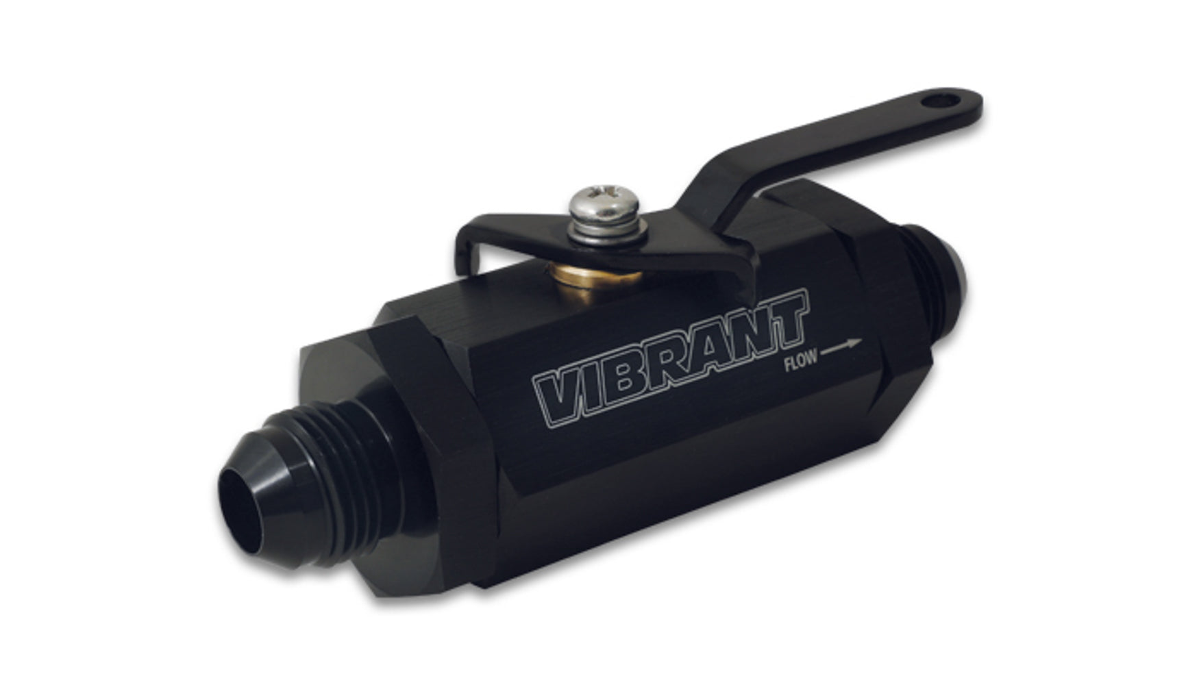 Vibrant Performance 16744 Manual Shut-Off Valve, -4 AN Male Inlet and Outlet, Black Anodized Aluminum