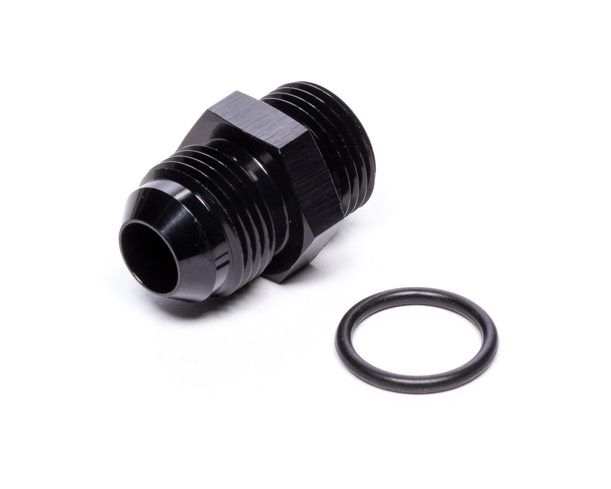 Vibrant Performance 16831 -8 AN Male Flare to -8 AN O-Ring Male Straight Adapter, Black Anodized Aluminum