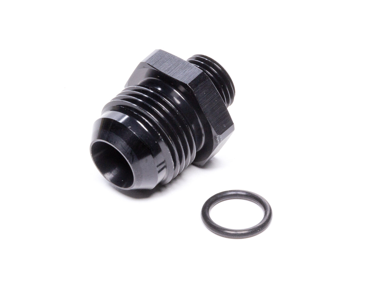 Vibrant Performance 16834 -10AN Male Flare to -6AN O-Ring Male Straight Adapter, Black Anodized Aluminum