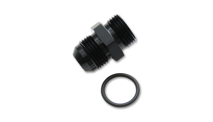Vibrant Performance 16845 -16 AN Male Flare to -16 AN Male O-Ring Straight Adapter, Black Anodized Aluminum