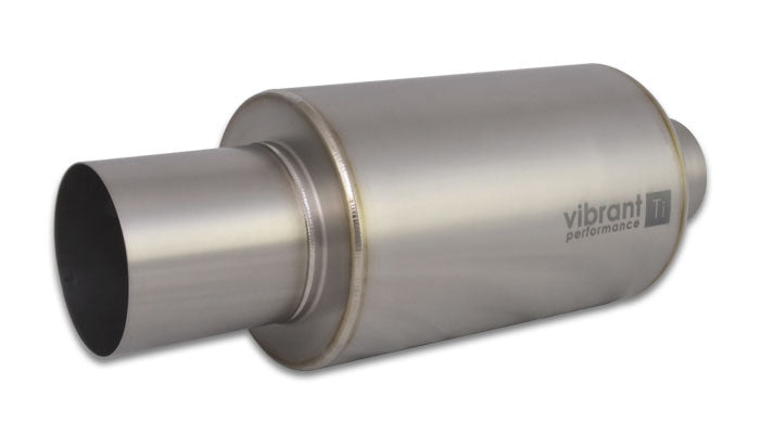 Vibrant Performance 17563 Titanium Muffler, 3-Inch Center Inlet, 4-Inch Center Outlet