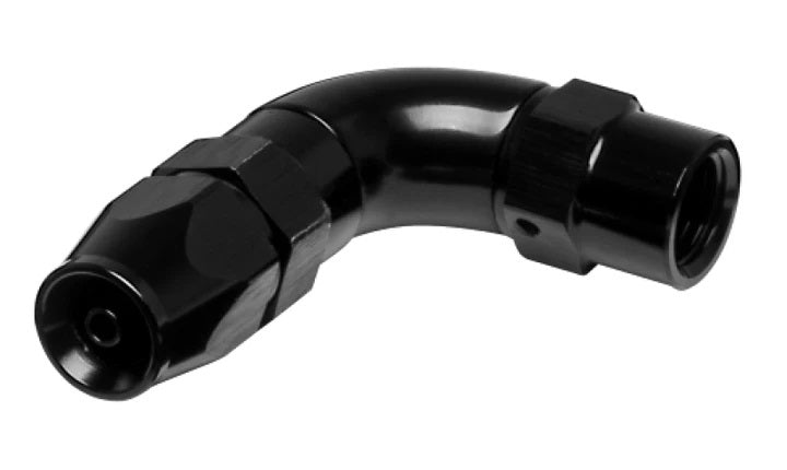 Vibrant Performance 28903 90-Degree -3AN PTFE Hose End Fitting, Female, Black Anodized Aluminum