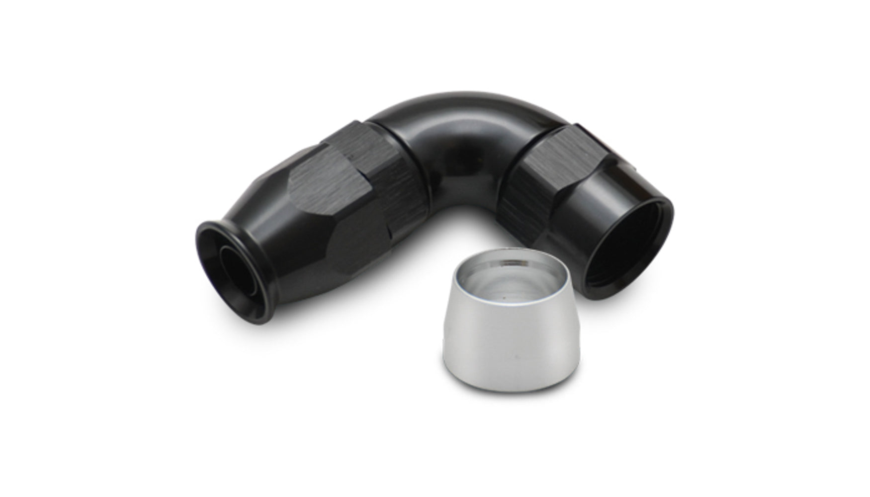 Vibrant Performance 28912 -12AN 90-Degree High-Flow PTFE Hose End, Aluminum, Black Anodized