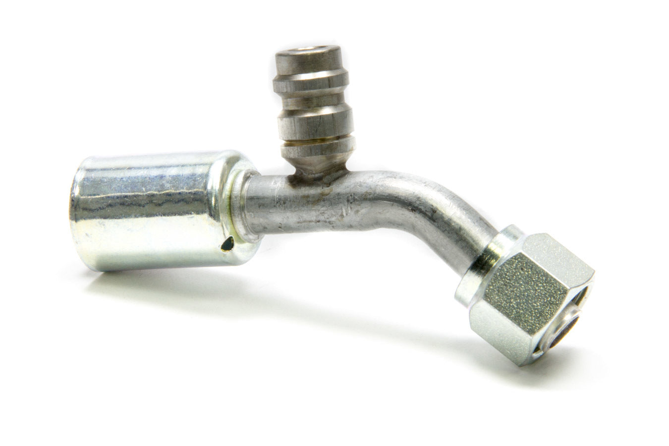 Vintage Air 35522-VUG #8 45-Degree Beadlock O-Ring Fitting with Charge Port