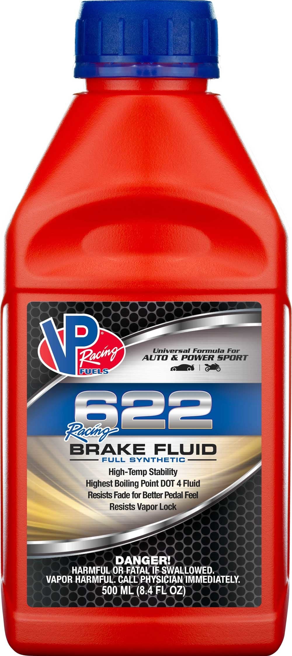 VP Racing 2551 622 Racing DOT 4 Synthetic Brake Fluid, 8.4 oz Bottle