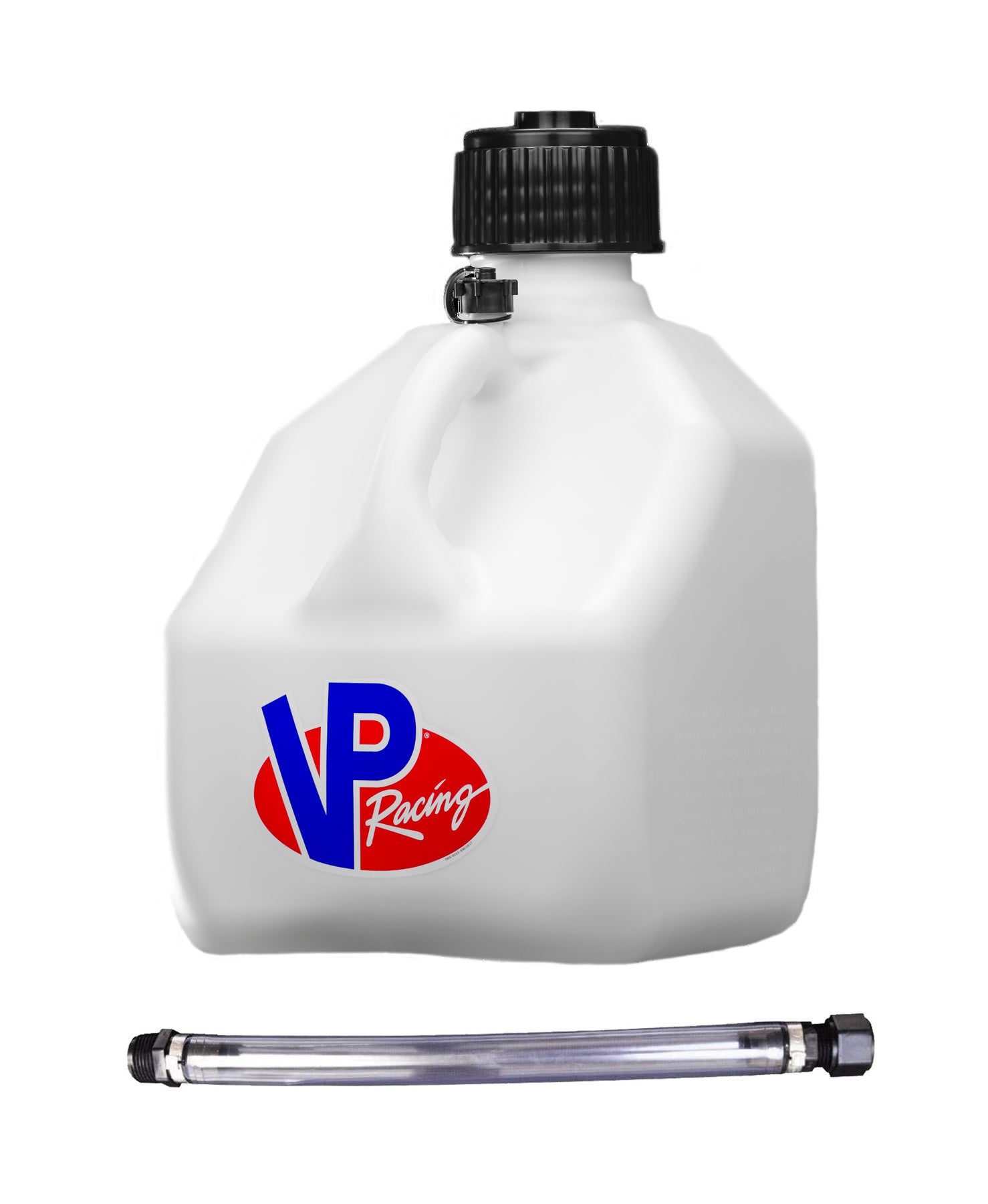 VP Racing 4173-CA Motorsports Utility Jug, 3 Gallon White Square Container with Filler Hose